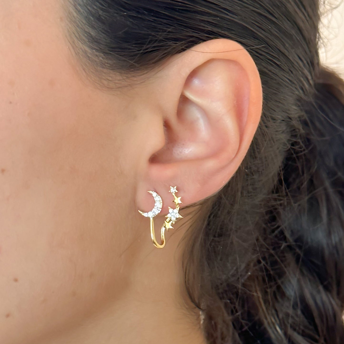 Aretes Simuladores con Estrellas Luna