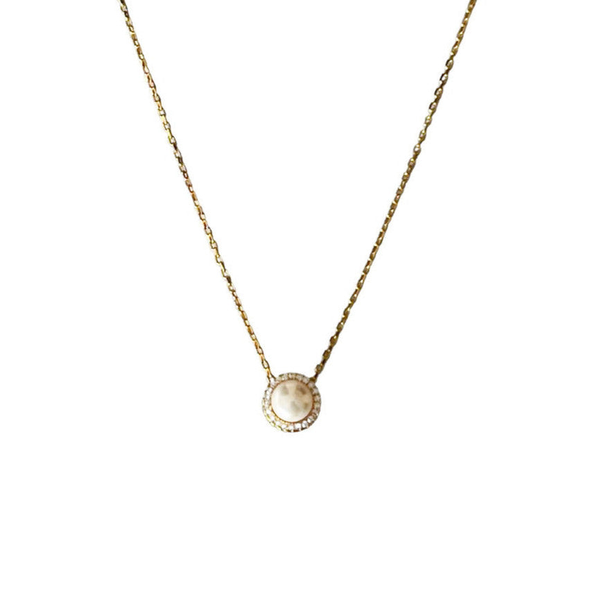 Collar Perla con Halo s925