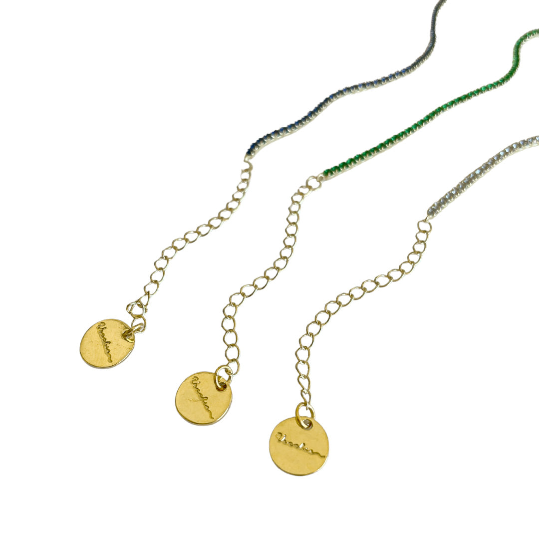 Half cz Tennis necklace s925