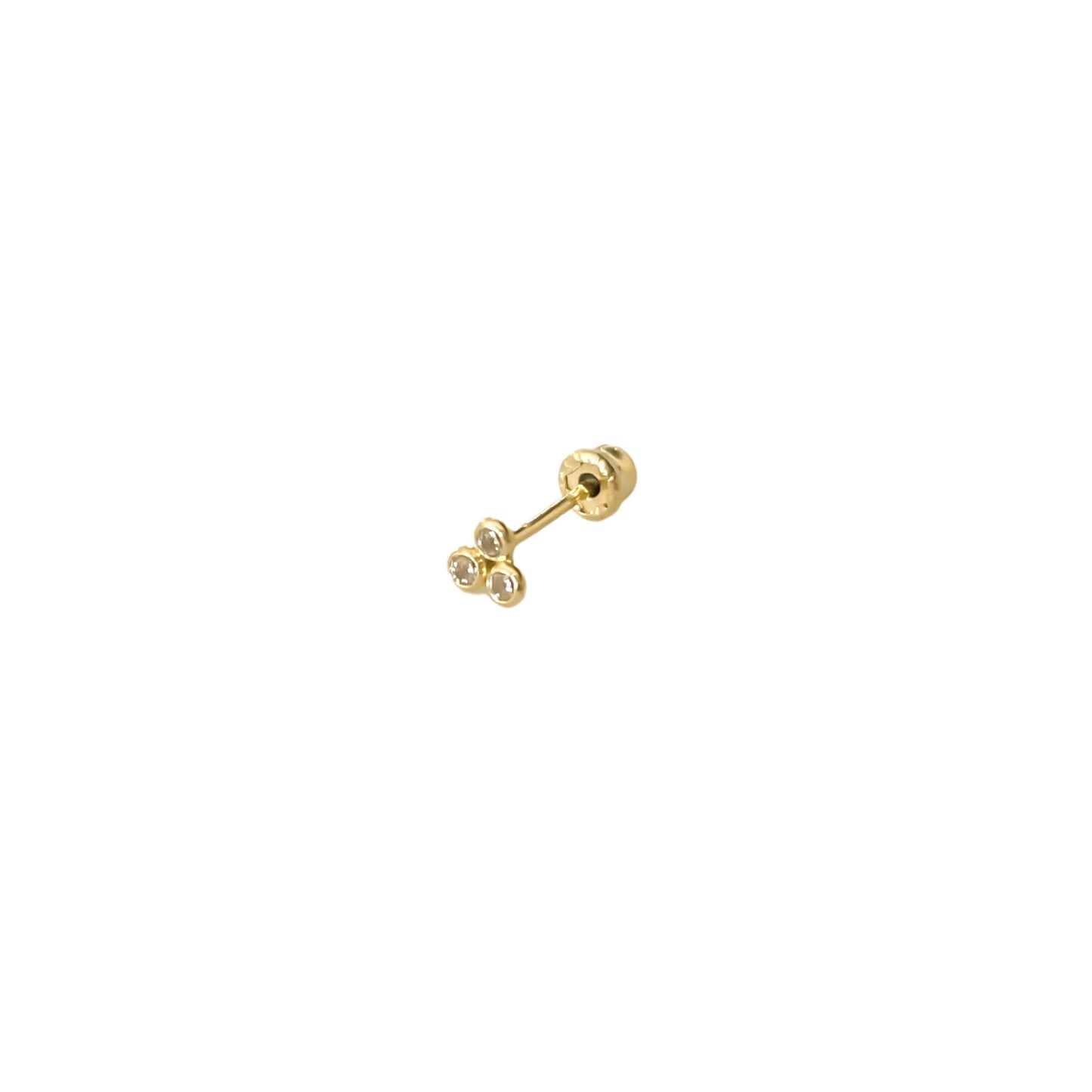 Broquel 3 zirconias Oro 10kt