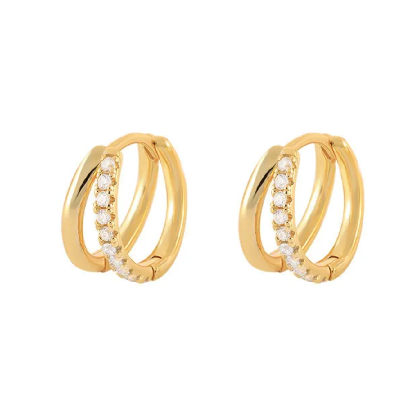 Hoops Doble con zirconias s925