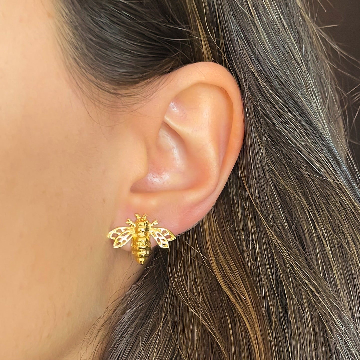 Aretes Abeja - joyería de autor