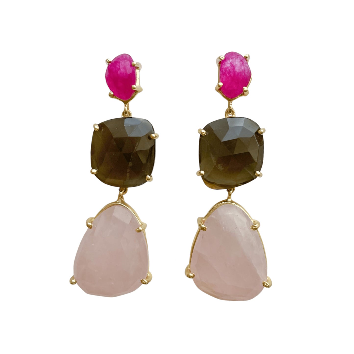 Aretes Calcedonia-Piedras Semi Preciosas