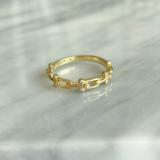 Anillo T Chain Oro 10k