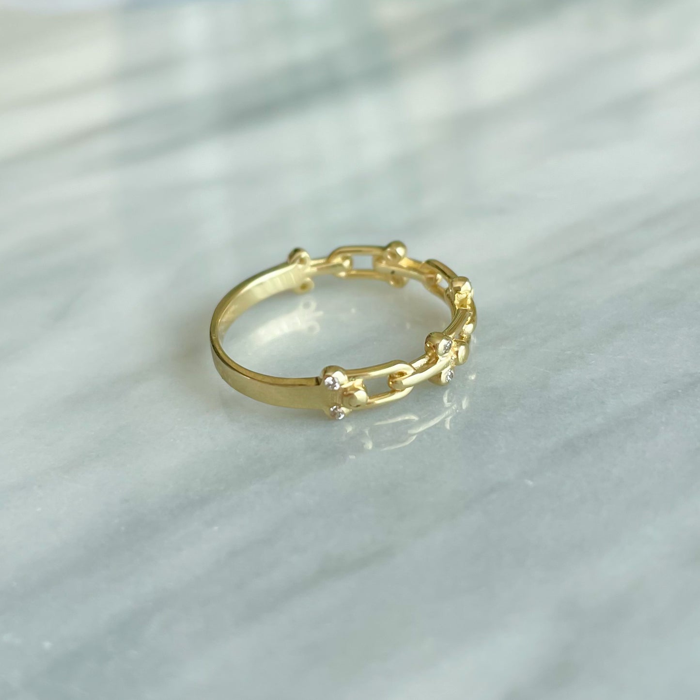 Anillo T Chain Oro 10k