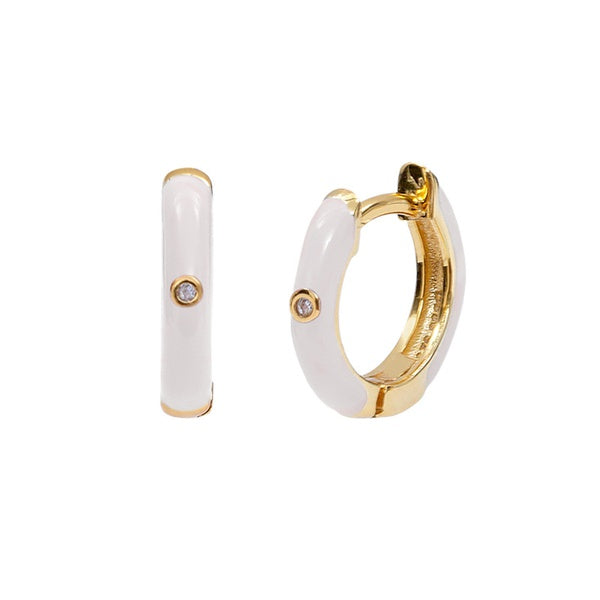Hoops esmalte blanco s925