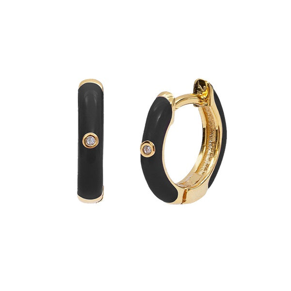 Hoops esmalte negro s925