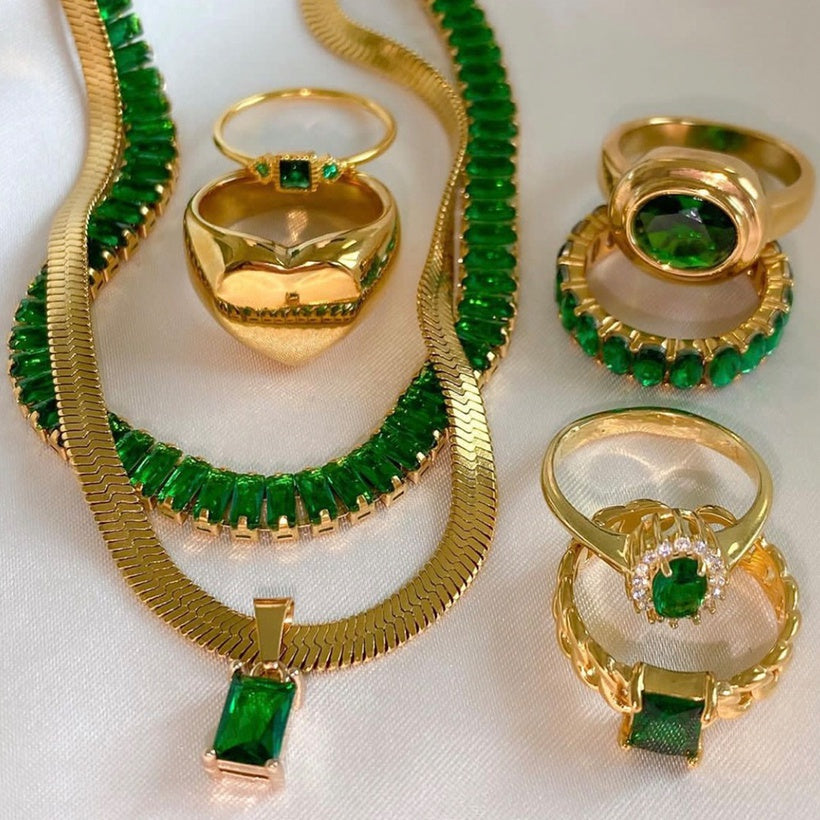 Anillo Queen verde