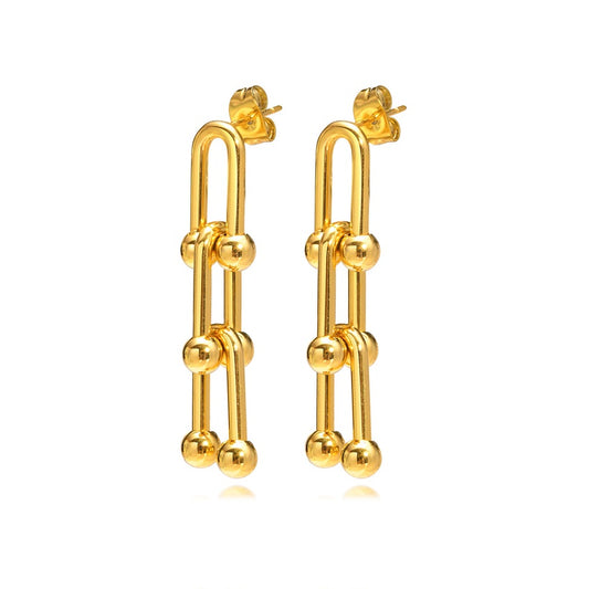 Aretes T Chain triple