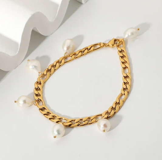 Pulsera Figaro Perlas