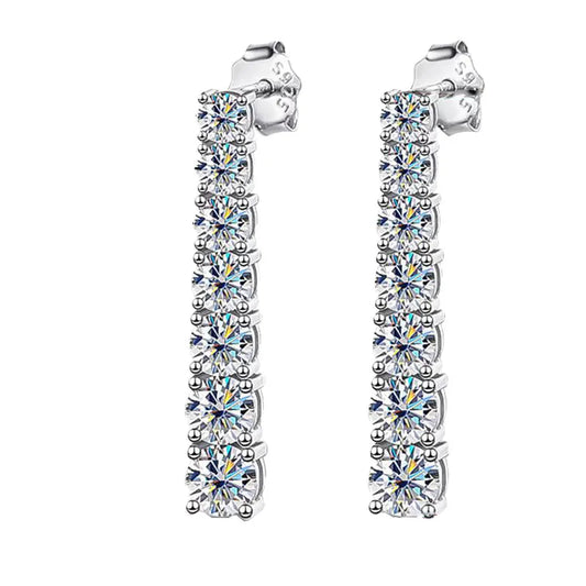 Aretes Largos de Moissanitas 0.70ct GRA