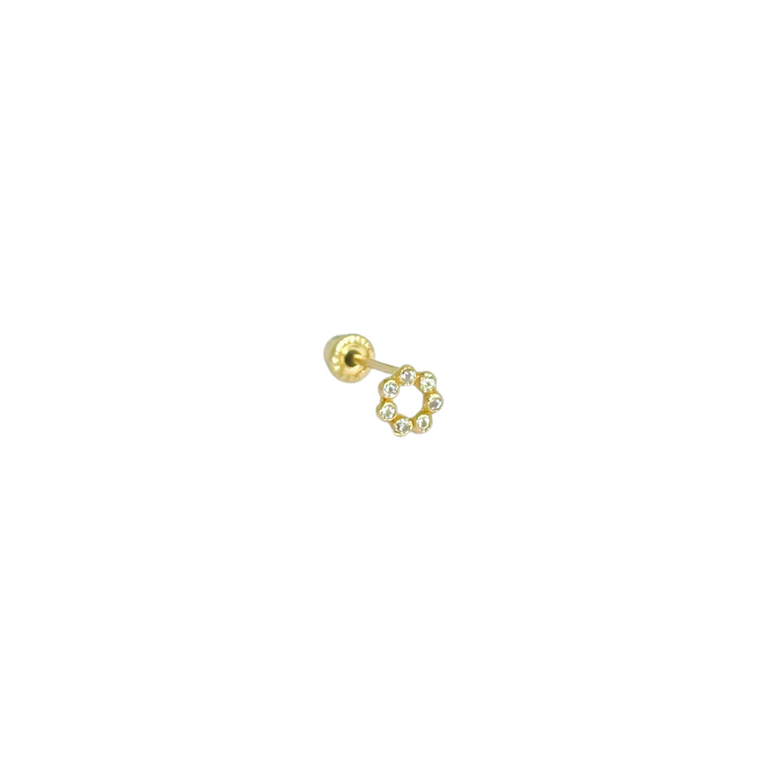 Broquel aro de zirconias Oro 10kt