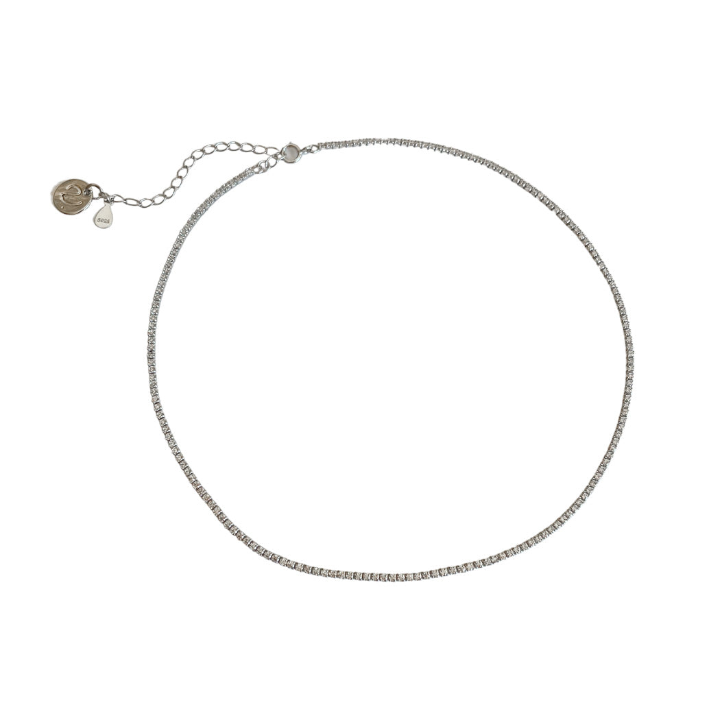 Cz Tennis choker s925 - mini 2mm