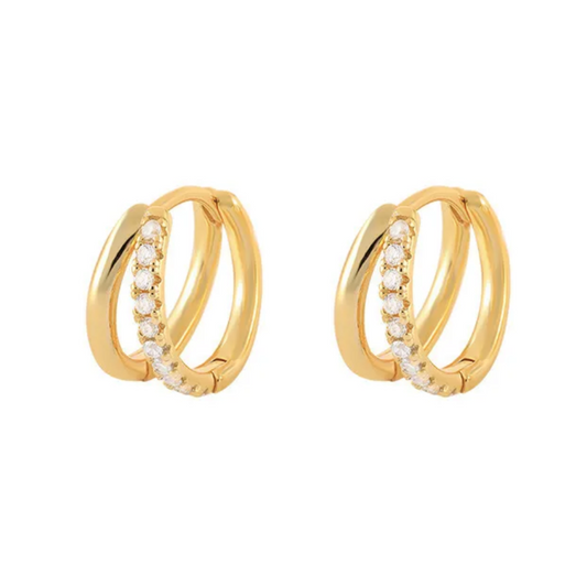 Hoops Doble con zirconias s925