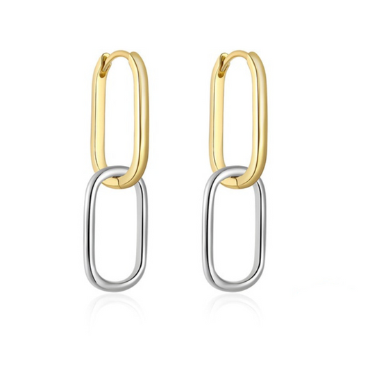 Aretes doble bitono s925
