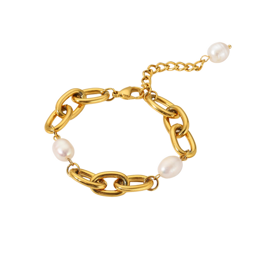 Pulsera chunky con perlas
