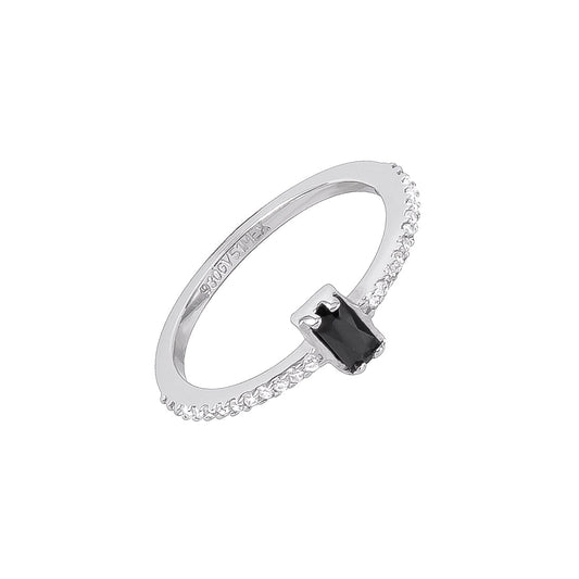 Anillo Baguette Negro s925