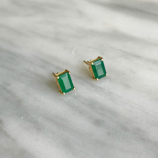 Studs de Esmeraldas Oro 14k