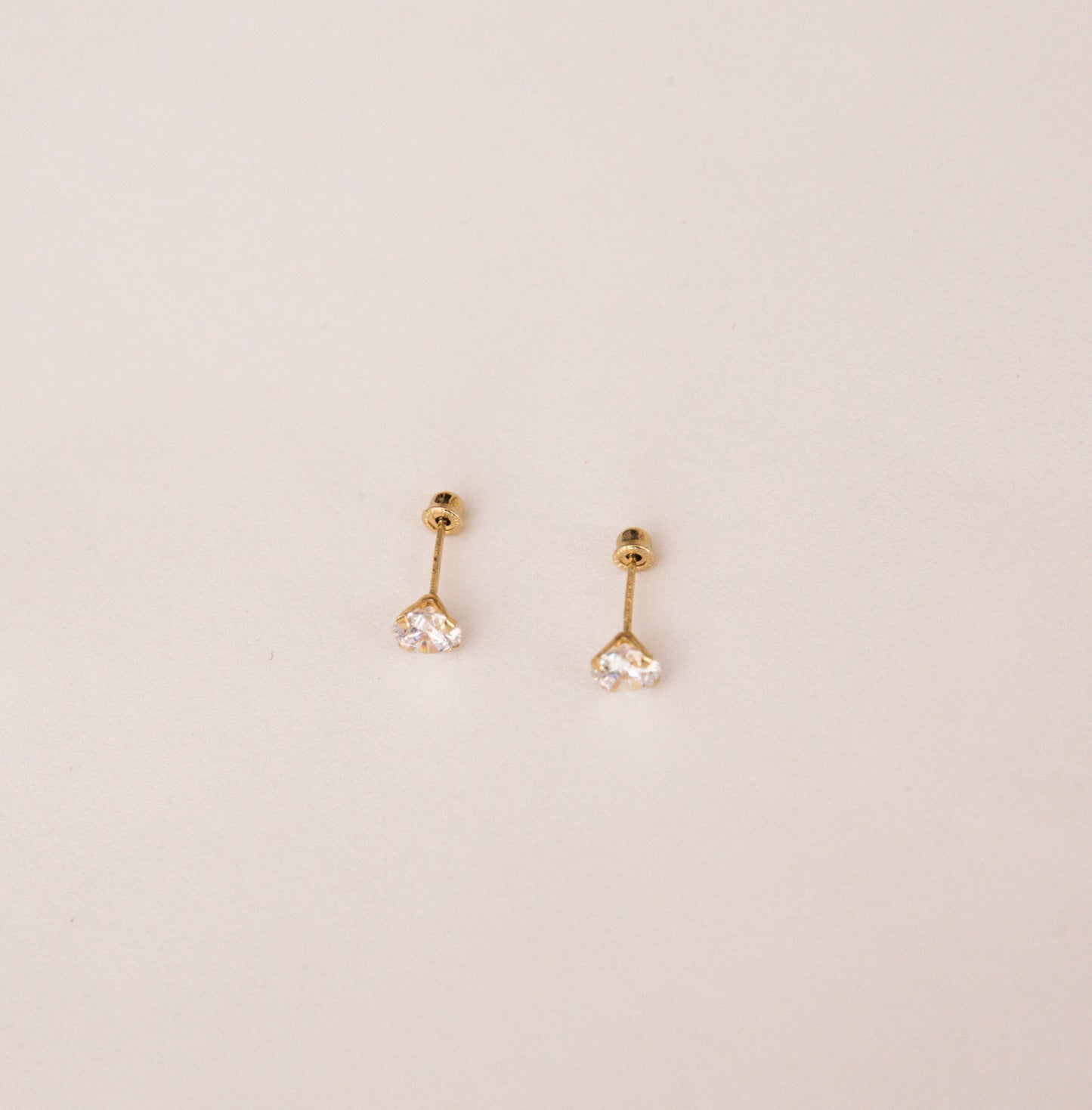 Broqueles Zirconia Oro 10kt