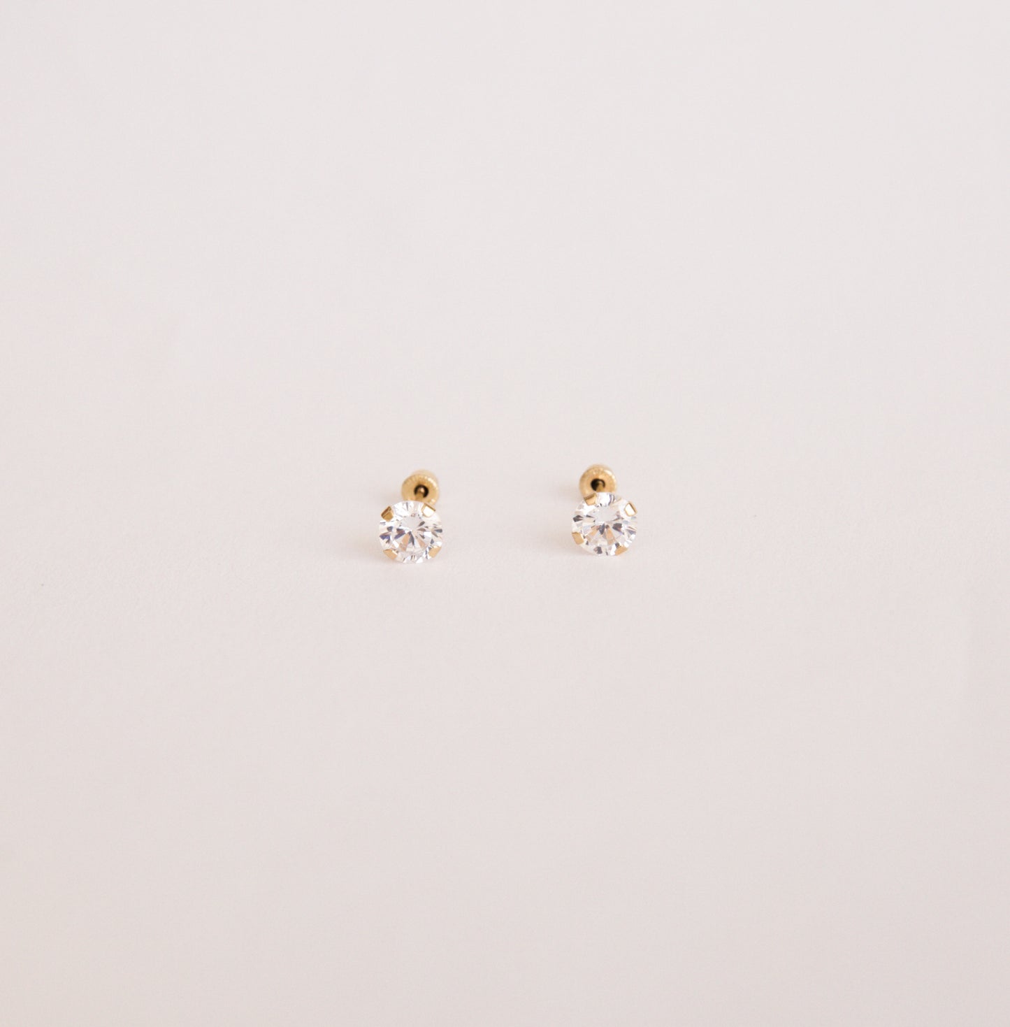 Broqueles Zirconia Oro 10kt