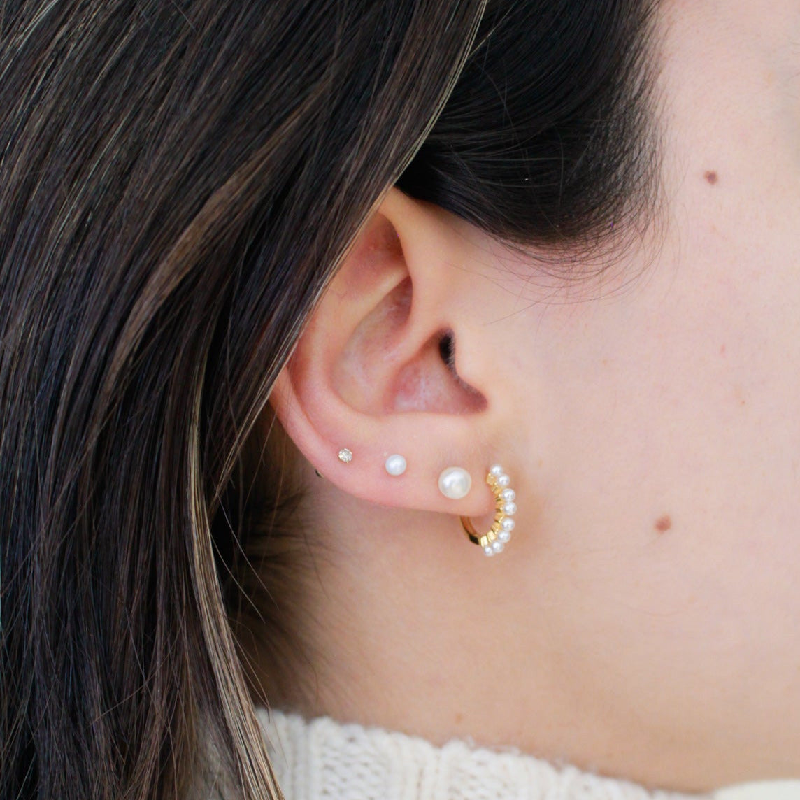 Broquel Perla 3mm Oro 10kt