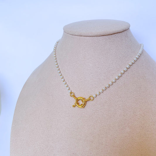 Choker bandola mini con perlas