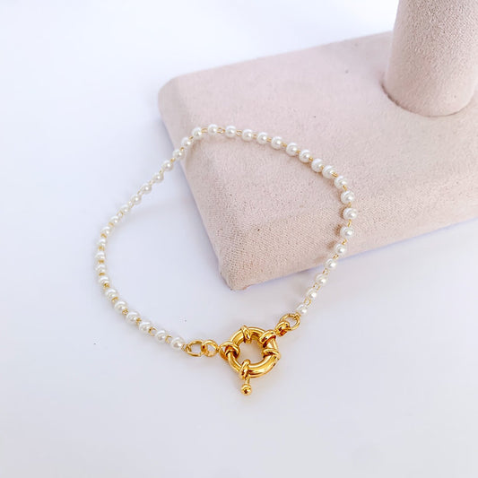 Pulsera bandola mini con perlas