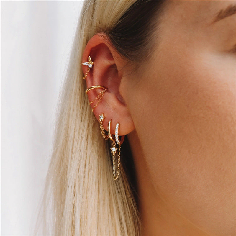 Hoop doble estrella s925