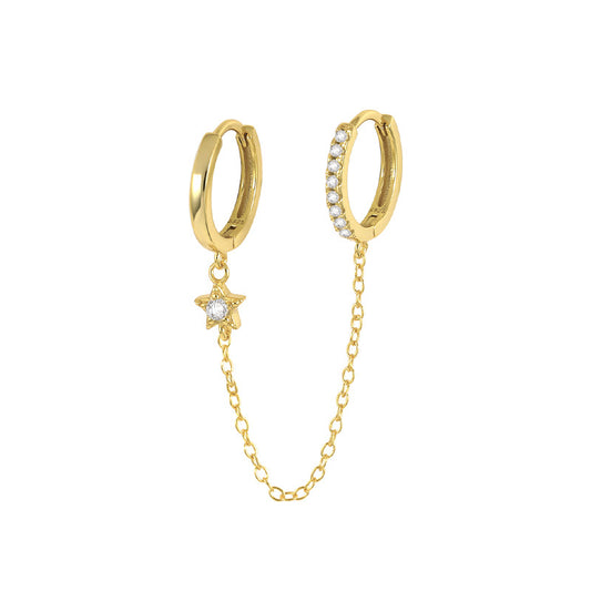 Hoop doble estrella s925