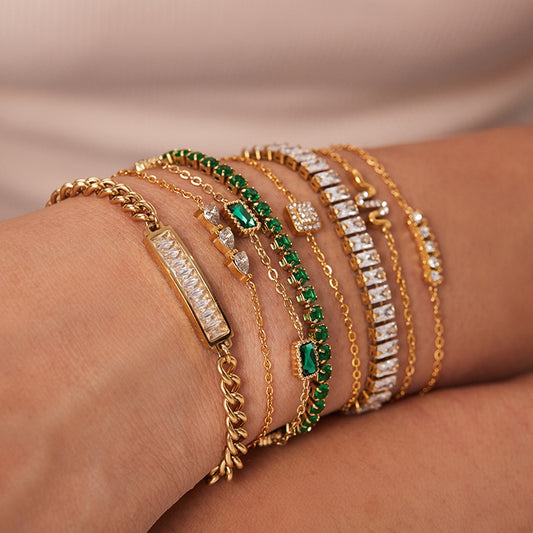 Pulsera Zirconias verdes